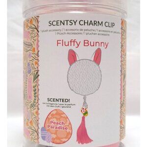 New Scentsy Charm Clip - Fluffy Bunny - Scented Peach Paradise - Retired #98952